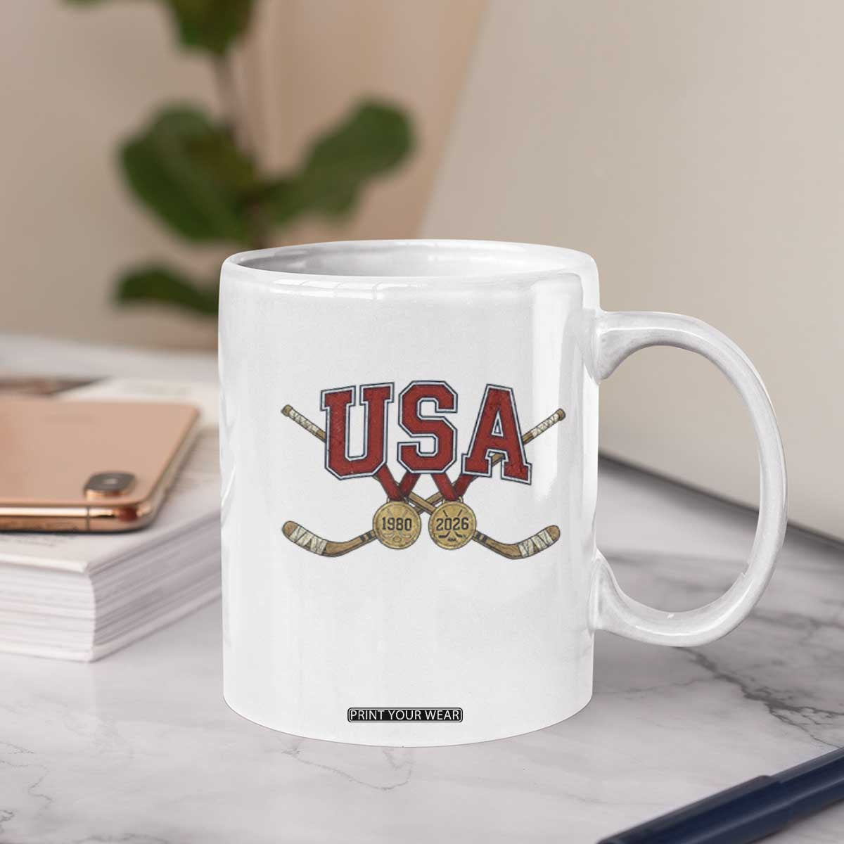 USA Ice Hockey Pride 1980 to 2026 Legacy Coffee Mug Patriotic American Champions TS02 Print Your Wear