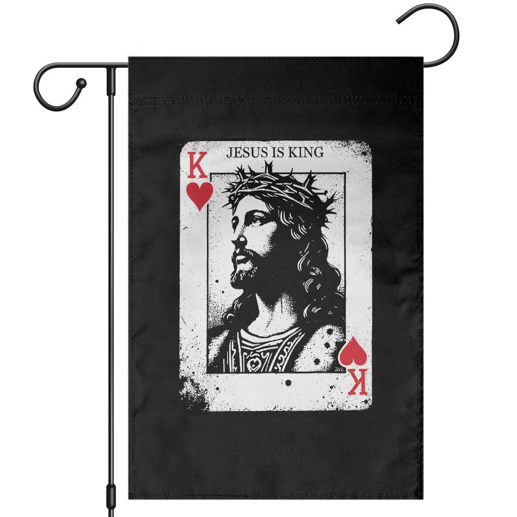 Jesus Is King Playing Card Graphic Garden Flag King of Hearts Christian Faith TS02 Black Print Your Wear