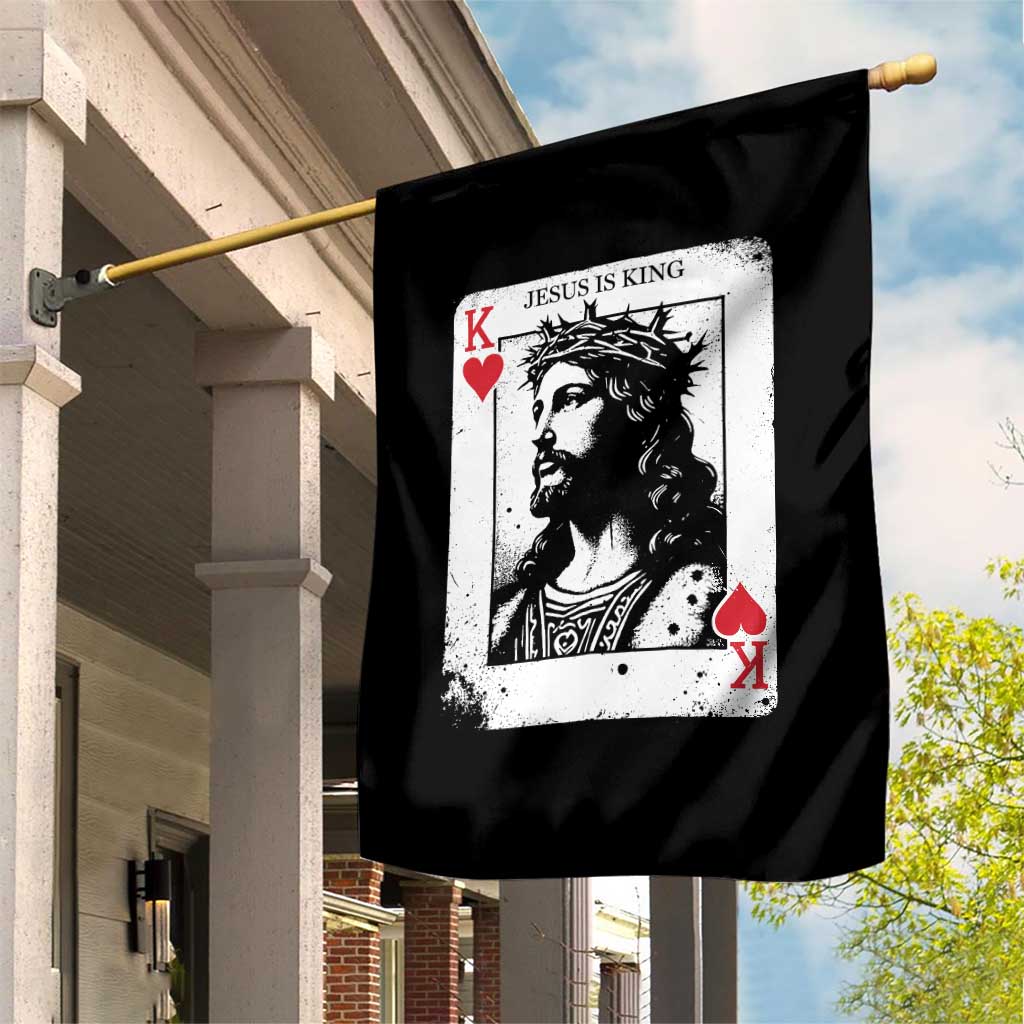Jesus Is King Playing Card Graphic Garden Flag King of Hearts Christian Faith TS02 Print Your Wear