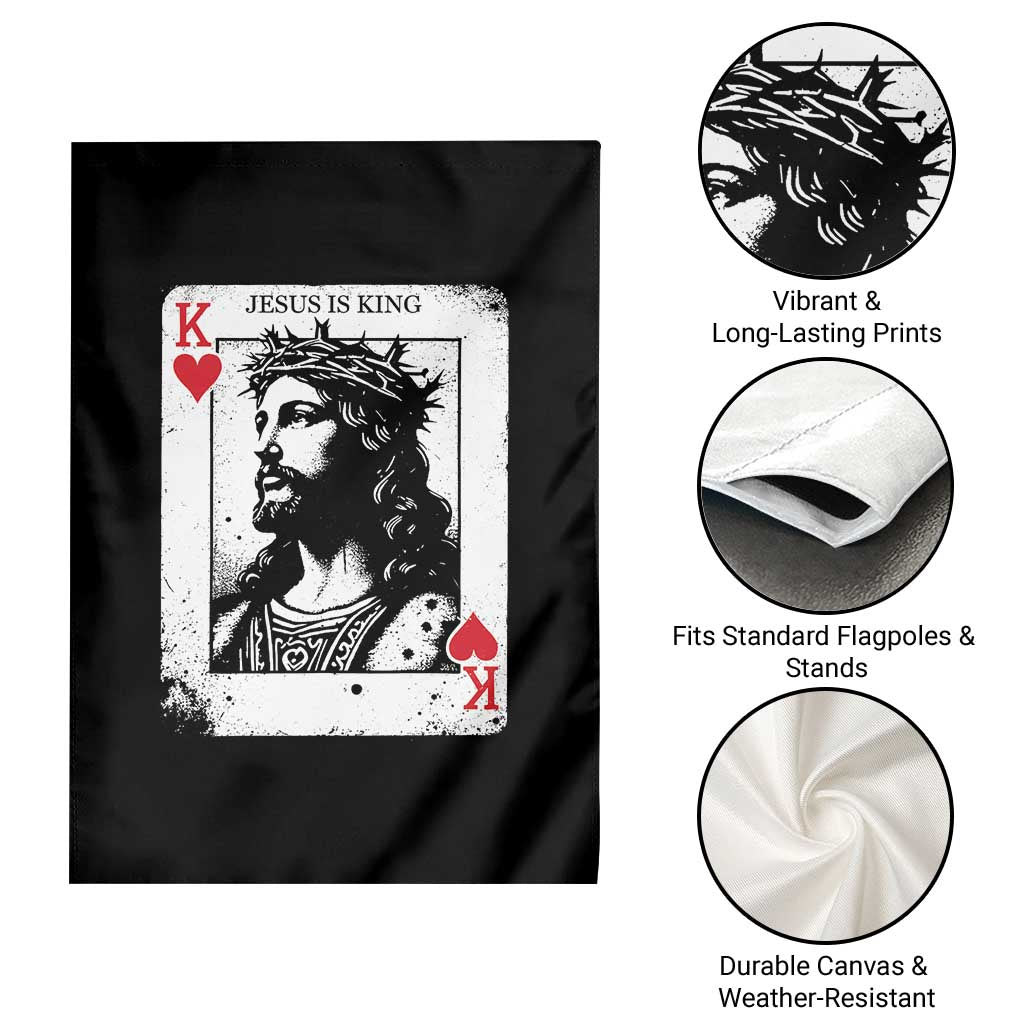 Jesus Is King Playing Card Graphic Garden Flag King of Hearts Christian Faith TS02 Print Your Wear
