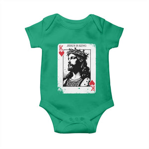 Jesus Is King Playing Card Graphic Baby Onesie King of Hearts Christian Faith TS02 Irish Green Print Your Wear
