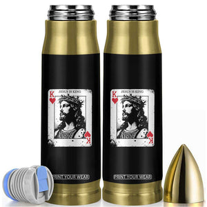 Jesus Is King Playing Card Graphic Bullet Tumbler King of Hearts Christian Faith TS02 Black Print Your Wear