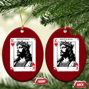 Jesus Is King Playing Card Graphic Ceramic Ornament King of Hearts Christian Faith TS02 Print Your Wear