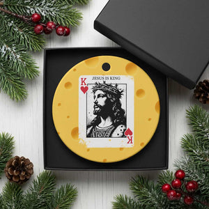 Jesus Is King Playing Card Graphic Ceramic Ornament King of Hearts Christian Faith TS02 1pc Yellow Cheese Print Your Wear