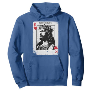 Jesus Is King Playing Card Graphic Hoodie King of Hearts Christian Faith TS02 Royal Blue Print Your Wear