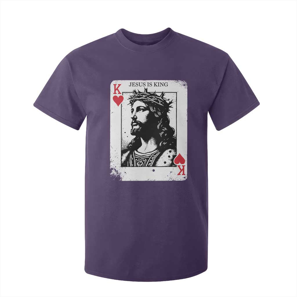 Jesus Is King Playing Card Graphic T Shirt For Kid King of Hearts Christian Faith TS02 Purple Print Your Wear