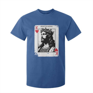 Jesus Is King Playing Card Graphic T Shirt For Kid King of Hearts Christian Faith TS02 Royal Blue Print Your Wear
