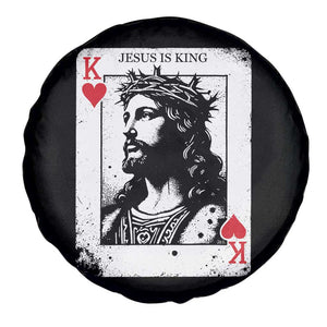 Jesus Is King Playing Card Graphic Spare Tire Cover King of Hearts Christian Faith TS02 Print Your Wear