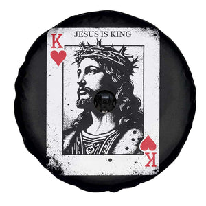 Jesus Is King Playing Card Graphic Spare Tire Cover King of Hearts Christian Faith TS02 Print Your Wear