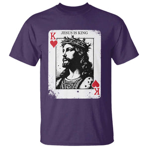 Jesus Is King Playing Card Graphic T Shirt King of Hearts Christian Faith TS02 Purple Print Your Wear