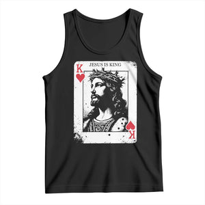 Jesus Is King Playing Card Graphic Tank Top King of Hearts Christian Faith TS02 Black Print Your Wear