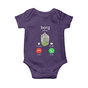 Funny Borg Drink Caling Meme Baby Onesie College Party Drink Viral Humor TS02 Purple Print Your Wear