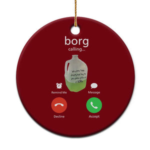 Funny Borg Drink Caling Meme Ceramic Ornament College Party Drink Viral Humor TS02 1pc Red Print Your Wear