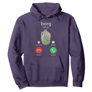 Funny Borg Drink Caling Meme Hoodie College Party Drink Viral Humor TS02 Purple Print Your Wear