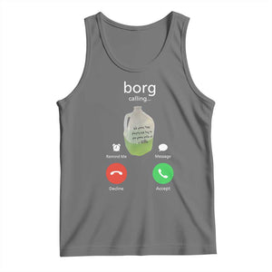 Funny Borg Drink Caling Meme Tank Top College Party Drink Viral Humor TS02 Black Heather Print Your Wear