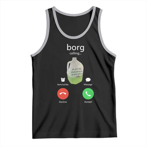 Funny Borg Drink Caling Meme Tank Top College Party Drink Viral Humor TS02 Black Athletic Heather Print Your Wear