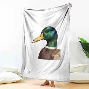 Smoking Mallard Meme Graphic Throw Blanket Chaotic Funny Wild Duck Attitude Viral Internet Humor TS02 Print Your Wear