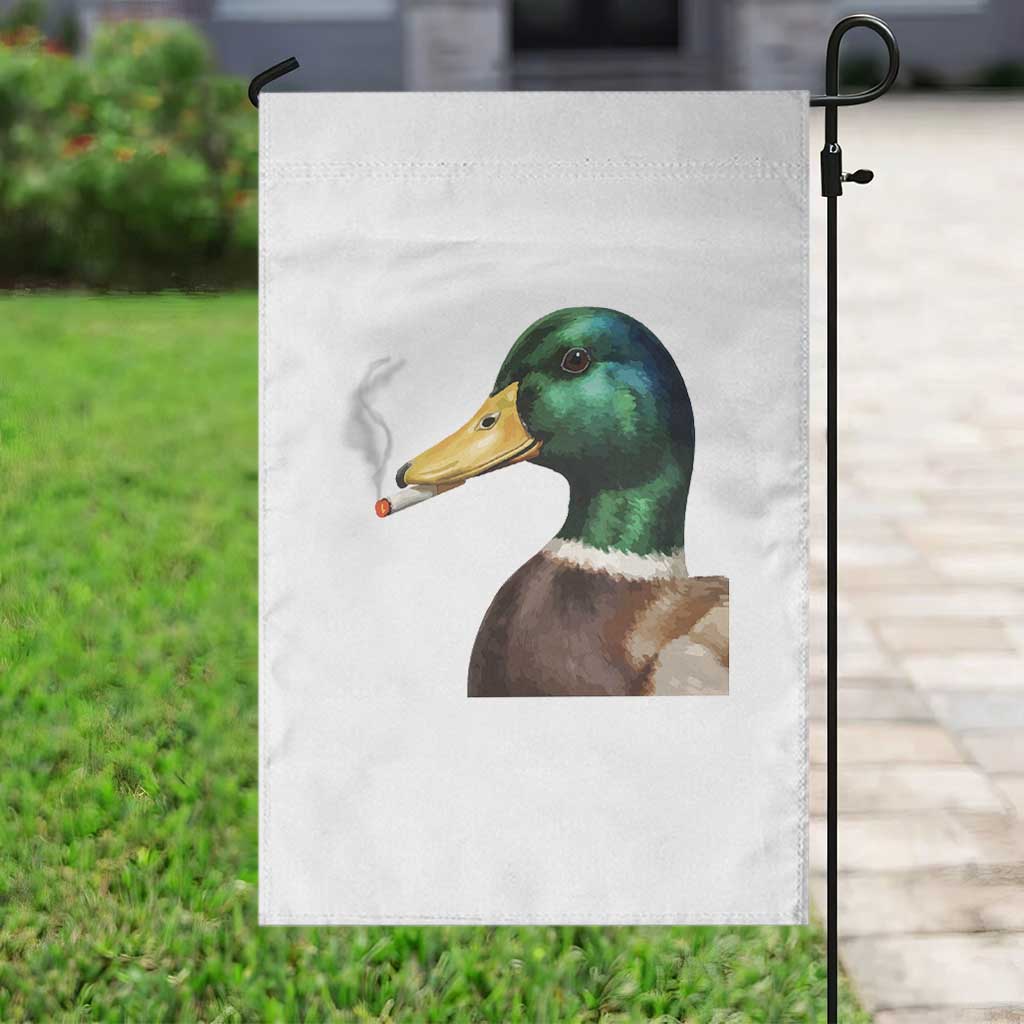 Smoking Mallard Meme Graphic Garden Flag Chaotic Funny Wild Duck Attitude Viral Internet Humor TS02 Print Your Wear