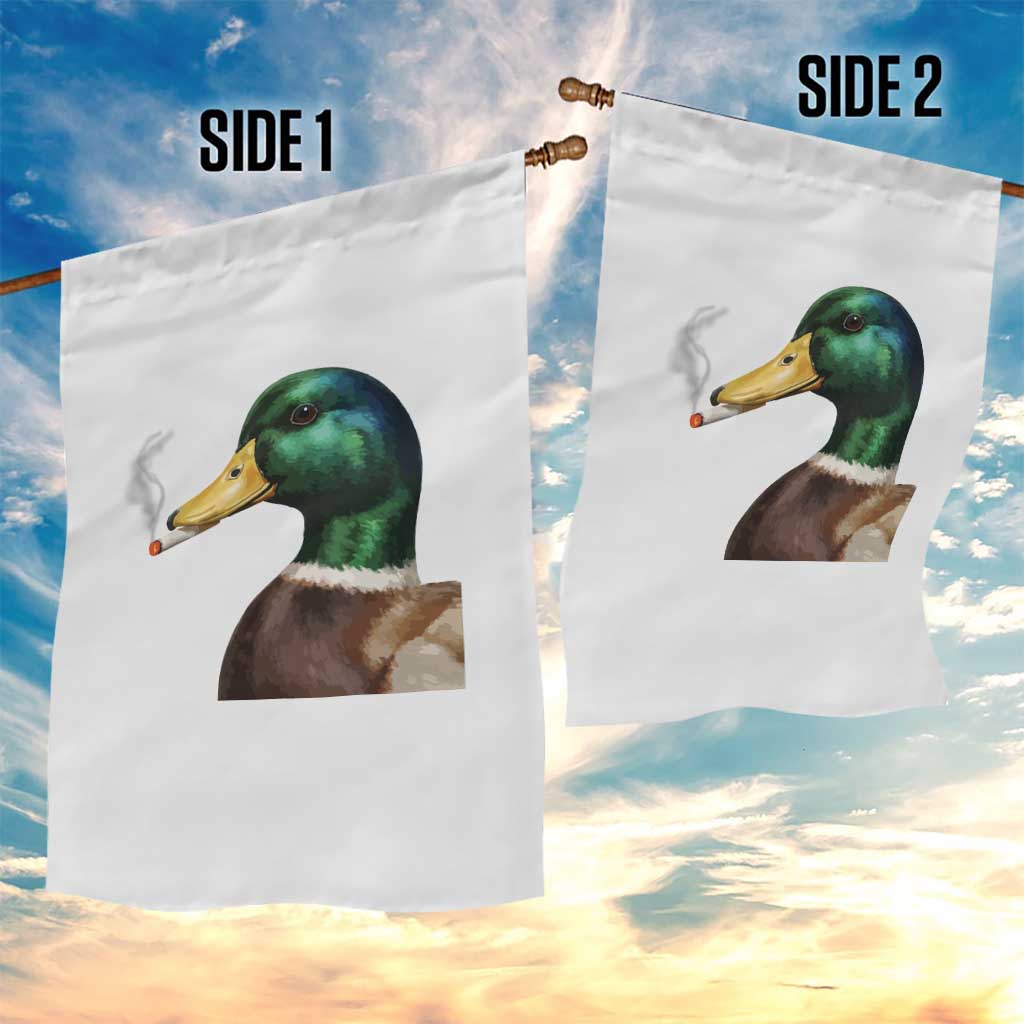 Smoking Mallard Meme Graphic Garden Flag Chaotic Funny Wild Duck Attitude Viral Internet Humor TS02 Print Your Wear