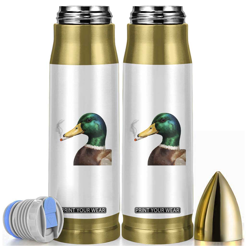 Smoking Mallard Meme Graphic Bullet Tumbler Chaotic Funny Wild Duck Attitude Viral Internet Humor TS02 White Print Your Wear