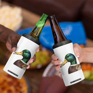 Smoking Mallard Meme Graphic 4 in 1 Can Cooler Tumbler Chaotic Funny Wild Duck Attitude Viral Internet Humor TS02 Print Your Wear