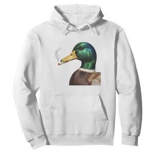 Smoking Mallard Meme Graphic Hoodie Chaotic Funny Wild Duck Attitude Viral Internet Humor TS02 White Print Your Wear