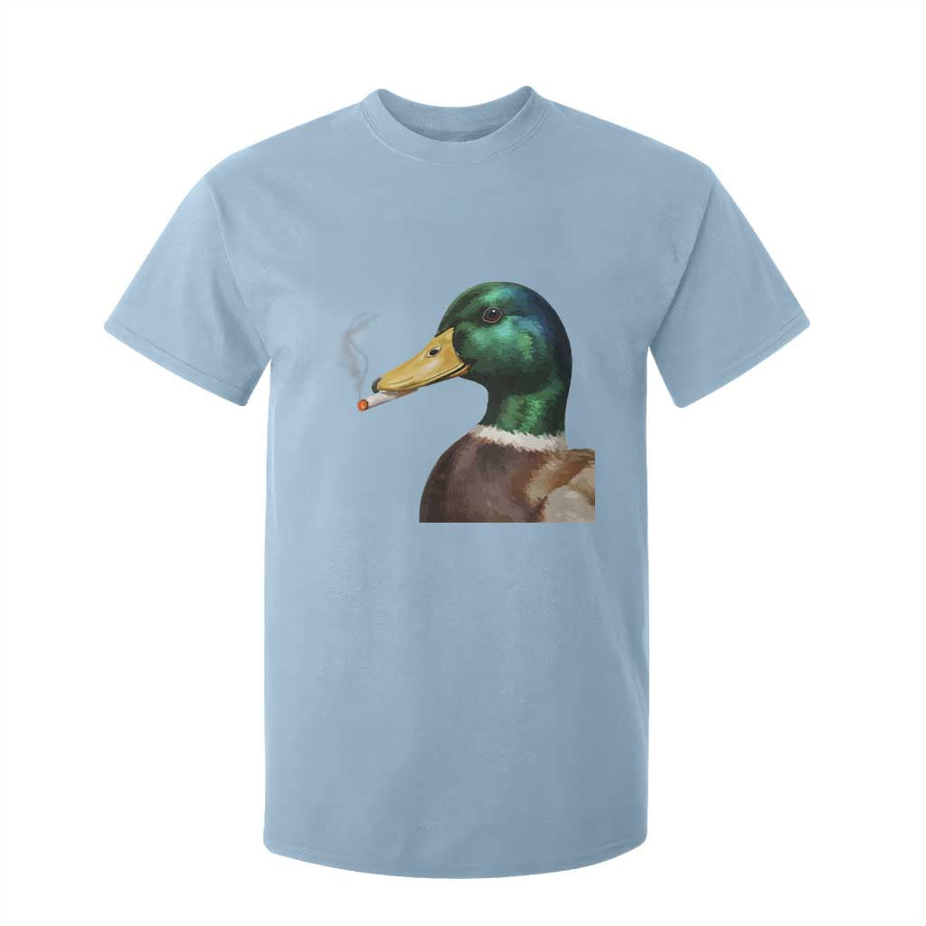 Smoking Mallard Meme Graphic T Shirt For Kid Chaotic Funny Wild Duck Attitude Viral Internet Humor TS02 Light Blue Print Your Wear