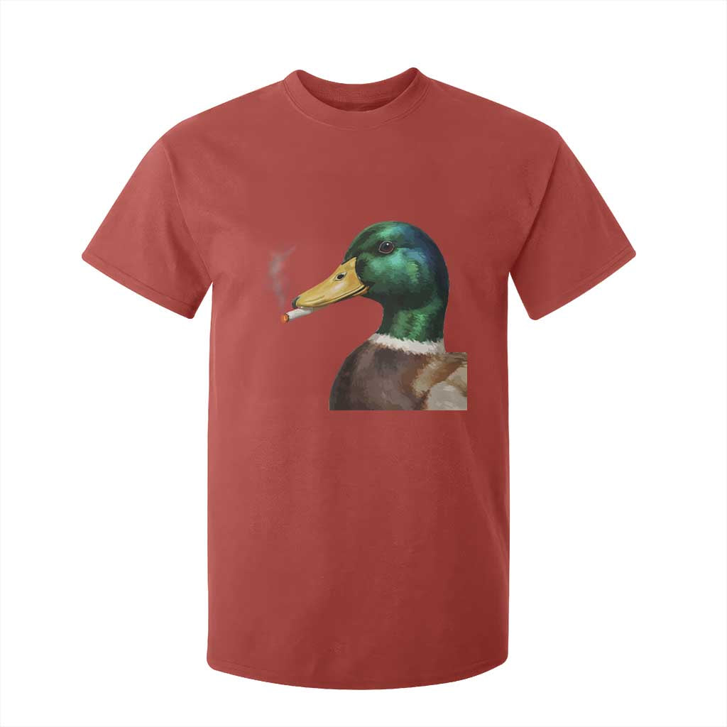 Smoking Mallard Meme Graphic T Shirt For Kid Chaotic Funny Wild Duck Attitude Viral Internet Humor TS02 Red Print Your Wear