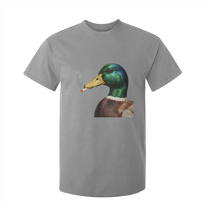 Smoking Mallard Meme Graphic T Shirt For Kid Chaotic Funny Wild Duck Attitude Viral Internet Humor TS02 Sport Gray Print Your Wear