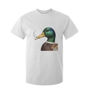 Smoking Mallard Meme Graphic T Shirt For Kid Chaotic Funny Wild Duck Attitude Viral Internet Humor TS02 White Print Your Wear