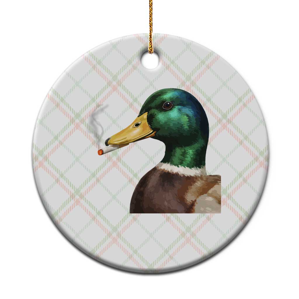 Smoking Mallard Meme Graphic Ceramic Ornament Chaotic Funny Wild Duck Attitude Viral Internet Humor TS02 1pc Christmas Plaid Print Your Wear