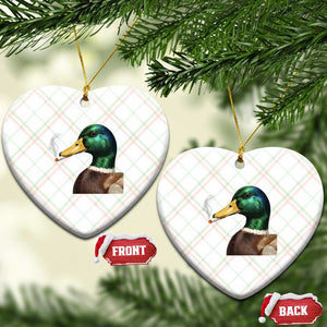 Smoking Mallard Meme Graphic Ceramic Ornament Chaotic Funny Wild Duck Attitude Viral Internet Humor TS02 Print Your Wear