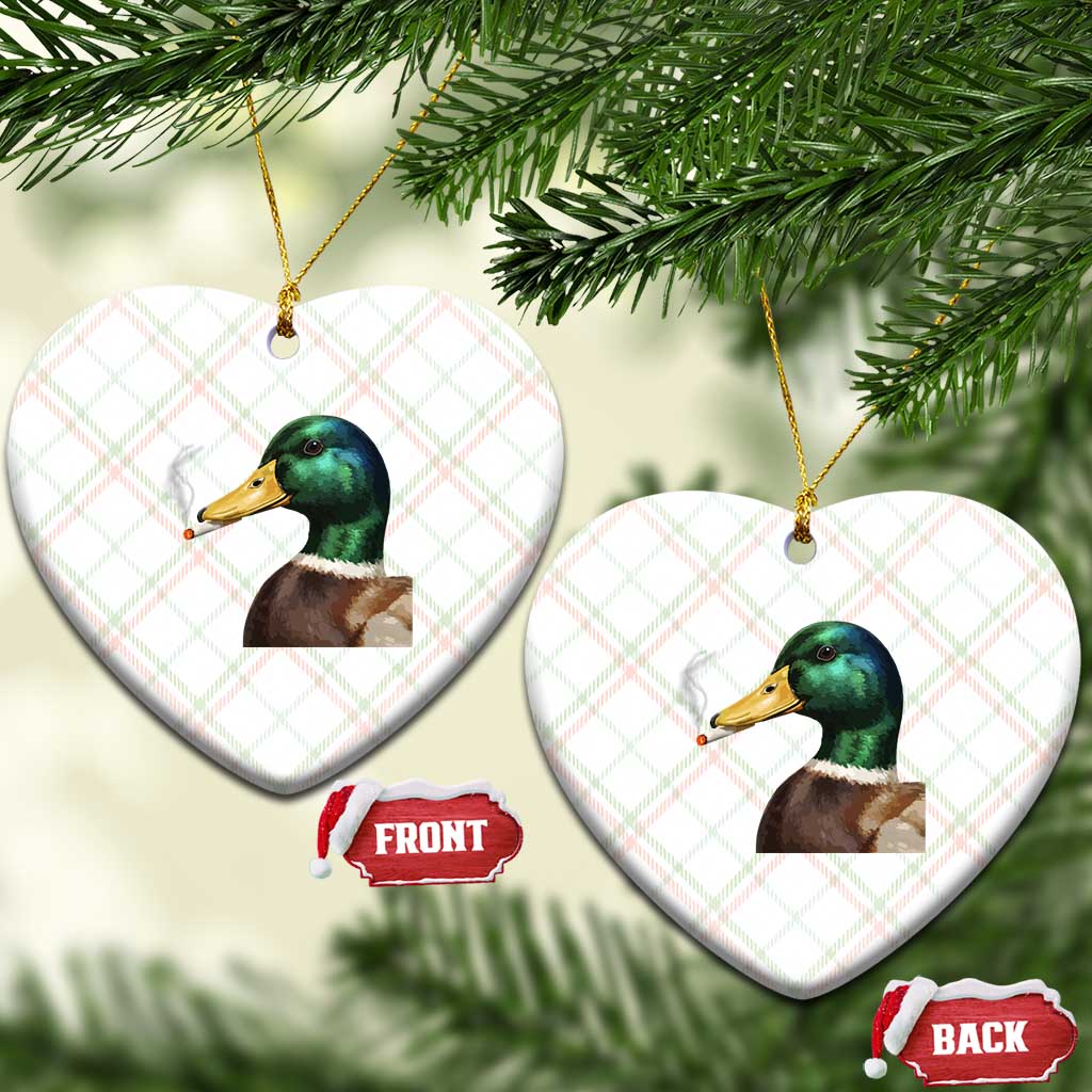 Smoking Mallard Meme Graphic Ceramic Ornament Chaotic Funny Wild Duck Attitude Viral Internet Humor TS02 Print Your Wear