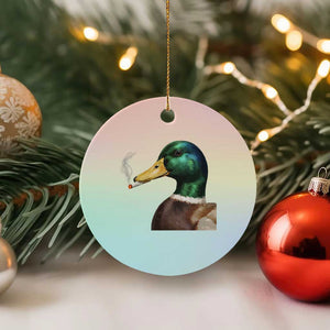 Smoking Mallard Meme Graphic Ceramic Ornament Chaotic Funny Wild Duck Attitude Viral Internet Humor TS02 1pc Pastel Print Your Wear