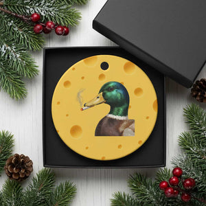 Smoking Mallard Meme Graphic Ceramic Ornament Chaotic Funny Wild Duck Attitude Viral Internet Humor TS02 1pc Yellow Cheese Print Your Wear