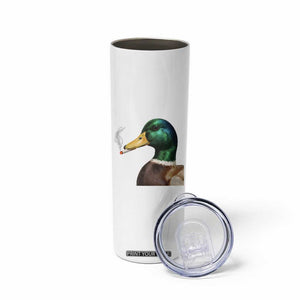 Smoking Mallard Meme Graphic Skinny Tumbler Chaotic Funny Wild Duck Attitude Viral Internet Humor TS02 Print Your Wear