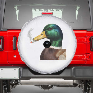 Smoking Mallard Meme Graphic Spare Tire Cover Chaotic Funny Wild Duck Attitude Viral Internet Humor TS02 White Print Your Wear