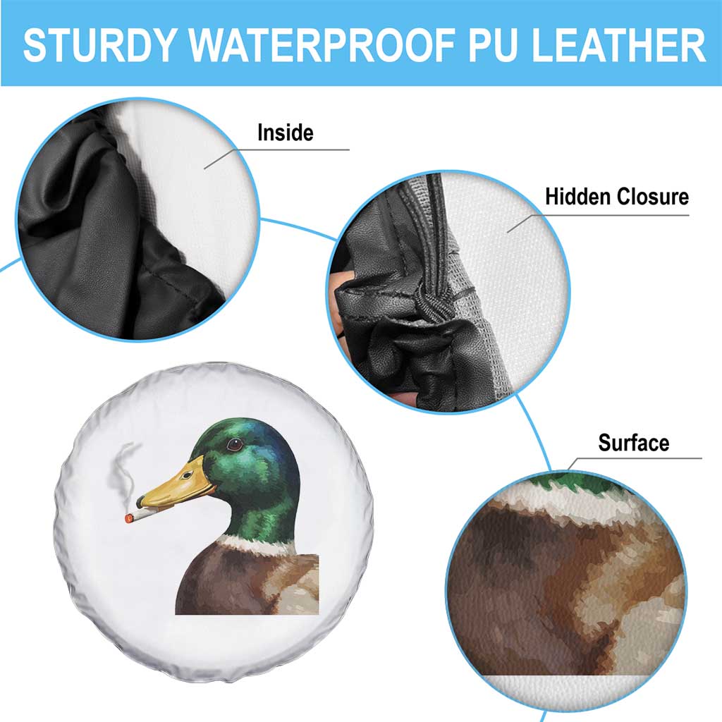 Smoking Mallard Meme Graphic Spare Tire Cover Chaotic Funny Wild Duck Attitude Viral Internet Humor TS02 Print Your Wear