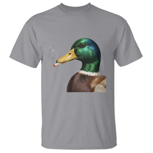 Smoking Mallard Meme Graphic T Shirt Chaotic Funny Wild Duck Attitude Viral Internet Humor TS02 Sport Gray Print Your Wear