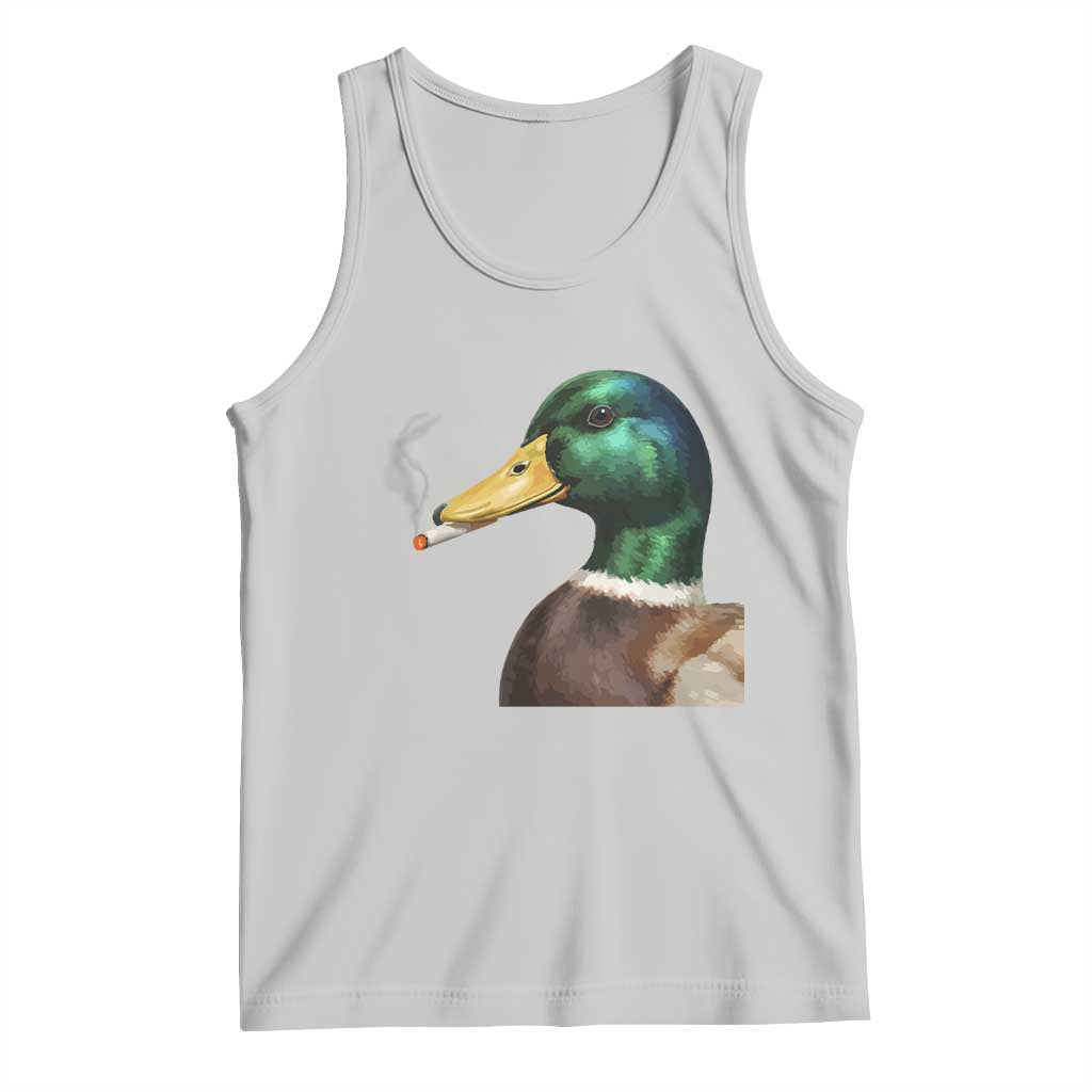 Smoking Mallard Meme Graphic Tank Top Chaotic Funny Wild Duck Attitude Viral Internet Humor TS02 Ash Print Your Wear