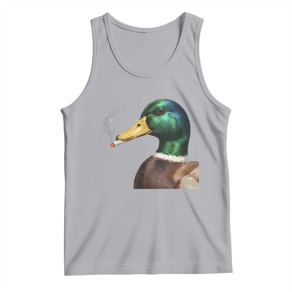 Smoking Mallard Meme Graphic Tank Top Chaotic Funny Wild Duck Attitude Viral Internet Humor TS02 Athletic Heather Print Your Wear