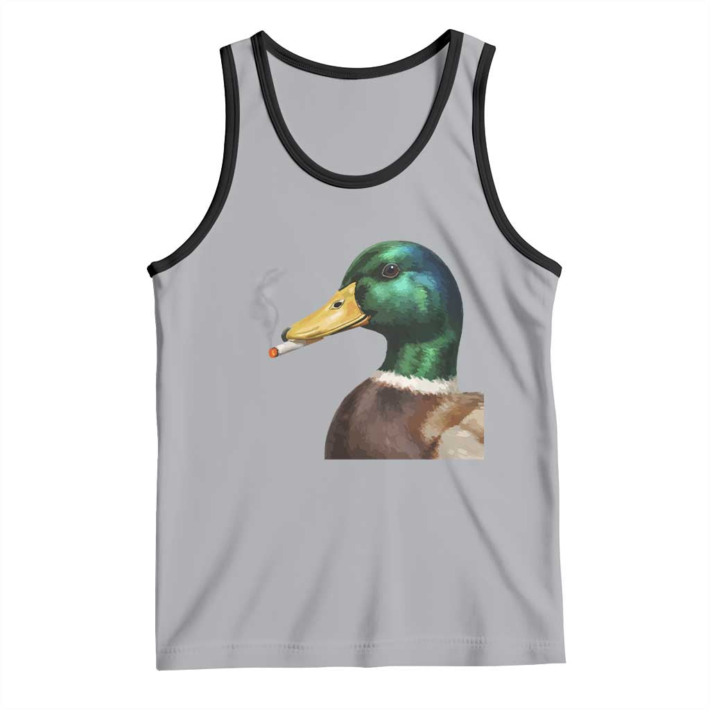 Smoking Mallard Meme Graphic Tank Top Chaotic Funny Wild Duck Attitude Viral Internet Humor TS02 Athletic Heather Black Print Your Wear