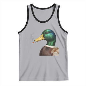 Smoking Mallard Meme Graphic Tank Top Chaotic Funny Wild Duck Attitude Viral Internet Humor TS02 Athletic Heather Black Print Your Wear