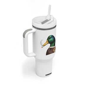 Smoking Mallard Meme Graphic Tumbler With Handle Chaotic Funny Wild Duck Attitude Viral Internet Humor TS02 Print Your Wear