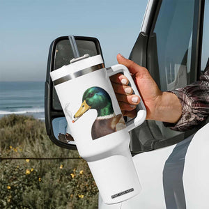 Smoking Mallard Meme Graphic Tumbler With Handle Chaotic Funny Wild Duck Attitude Viral Internet Humor TS02 Print Your Wear