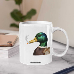 Smoking Mallard Meme Graphic Coffee Mug Chaotic Funny Wild Duck Attitude Viral Internet Humor TS02 Print Your Wear