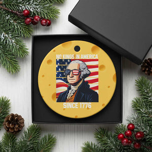 Funny Patriotic Founding Father Ceramic Ornament No Kings in America Since 1776 4th of July TS02 1pc Yellow Cheese Print Your Wear