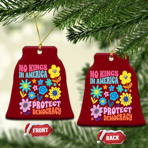 No Kings in America Protect Democracy Ceramic Ornament Colorful Flowers Patriotic Feminists TS02 Print Your Wear