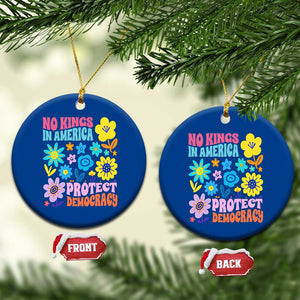 No Kings in America Protect Democracy Ceramic Ornament Colorful Flowers Patriotic Feminists TS02 1pc Blue Print Your Wear