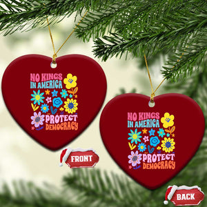 No Kings in America Protect Democracy Ceramic Ornament Colorful Flowers Patriotic Feminists TS02 Print Your Wear